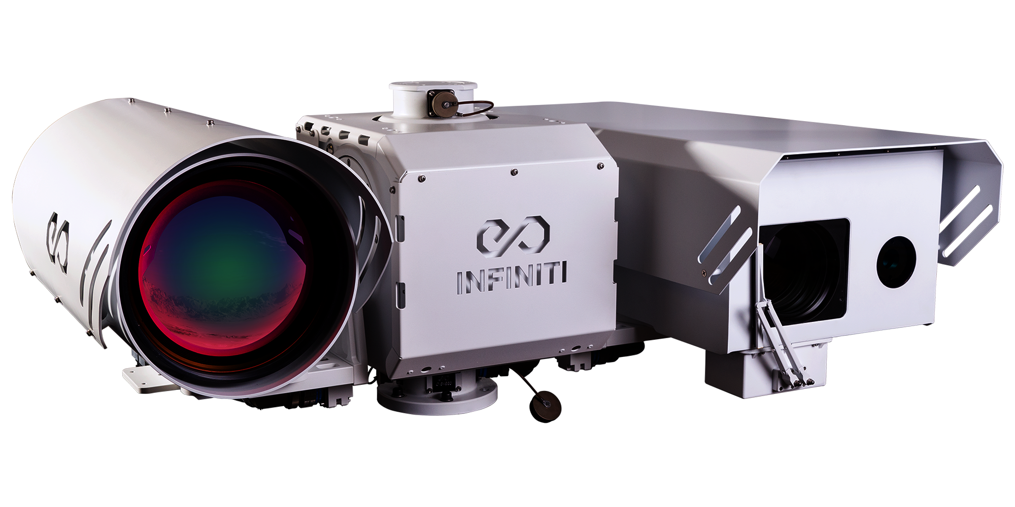 Long-Range PTZ Camera System with ZLID Illumination, 2075mm 135X Zoom Lens, 855mm MWIR Cooled Thermal Imaging