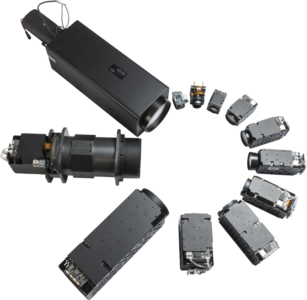 A selection of Infiniti’s VIS/NIR modules arranged in a circle.